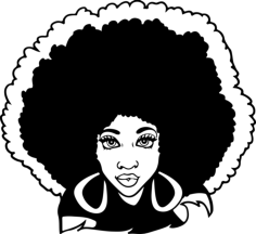 Afro Women 3 Line Art Svg Vector, Free Vectors File
